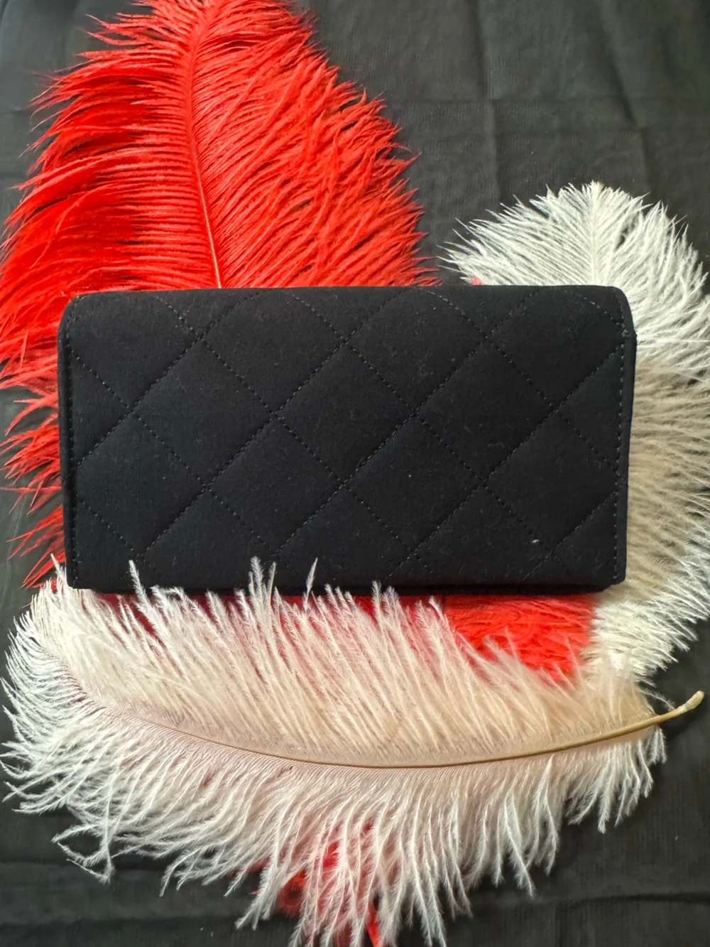 CHANEL 💯% Authentic Black Quilted Velvety Sunglasses Case with Iconic CC Emblem.